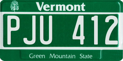 VT license plate PJU412