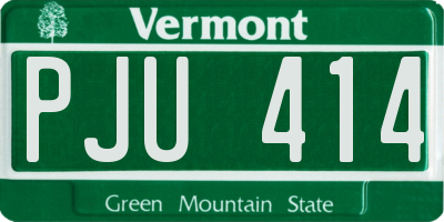 VT license plate PJU414