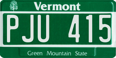 VT license plate PJU415