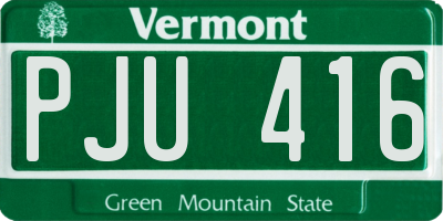 VT license plate PJU416