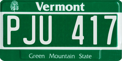VT license plate PJU417