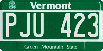 VT license plate PJU423