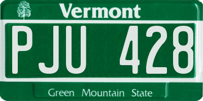 VT license plate PJU428