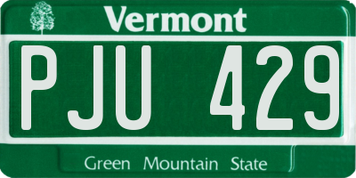 VT license plate PJU429