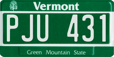 VT license plate PJU431