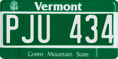 VT license plate PJU434