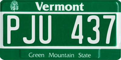 VT license plate PJU437