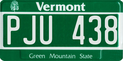 VT license plate PJU438