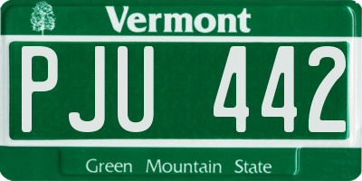 VT license plate PJU442