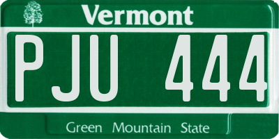 VT license plate PJU444