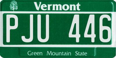 VT license plate PJU446