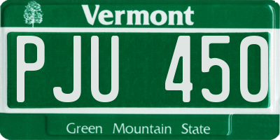 VT license plate PJU450