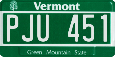 VT license plate PJU451