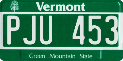 VT license plate PJU453