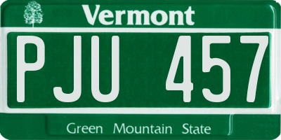 VT license plate PJU457