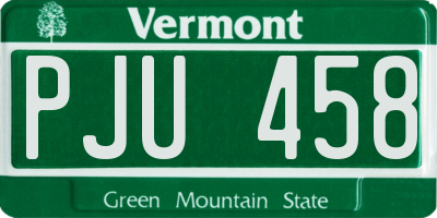 VT license plate PJU458