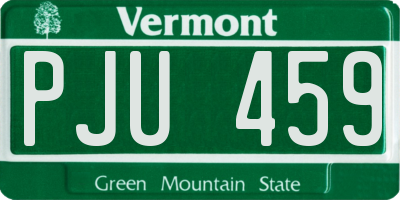 VT license plate PJU459
