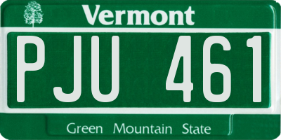 VT license plate PJU461