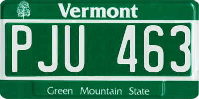 VT license plate PJU463