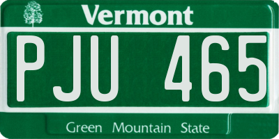 VT license plate PJU465