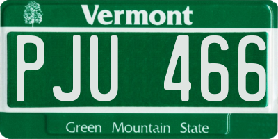 VT license plate PJU466
