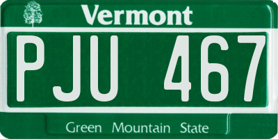 VT license plate PJU467