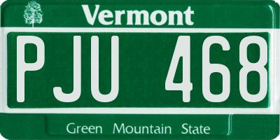 VT license plate PJU468
