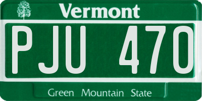 VT license plate PJU470
