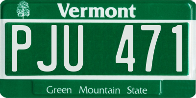 VT license plate PJU471