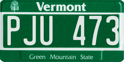 VT license plate PJU473