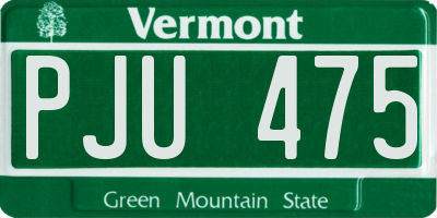 VT license plate PJU475