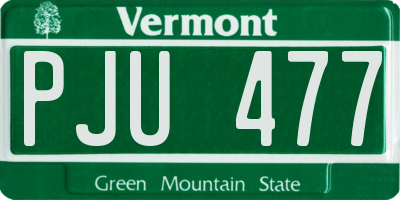 VT license plate PJU477