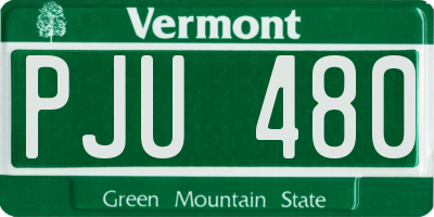 VT license plate PJU480