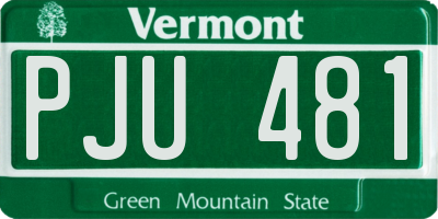 VT license plate PJU481