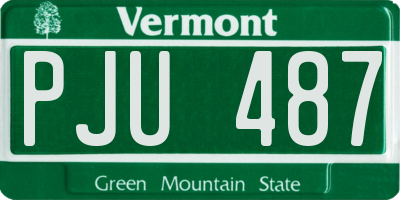 VT license plate PJU487