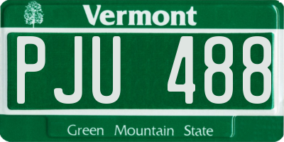 VT license plate PJU488