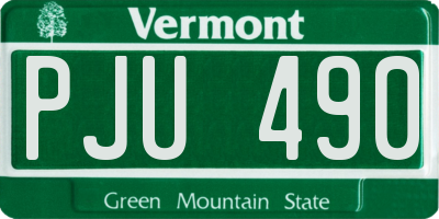 VT license plate PJU490