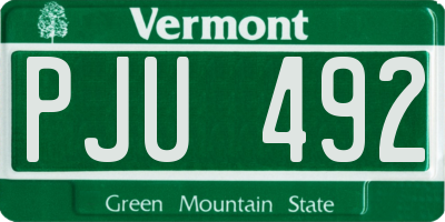 VT license plate PJU492