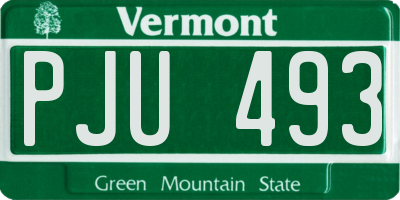 VT license plate PJU493