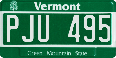 VT license plate PJU495