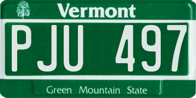VT license plate PJU497