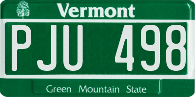 VT license plate PJU498