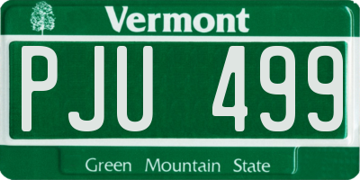 VT license plate PJU499
