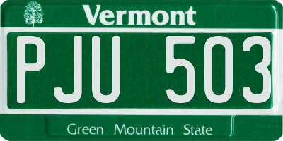 VT license plate PJU503
