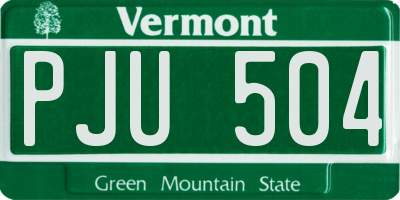 VT license plate PJU504