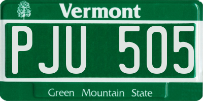 VT license plate PJU505