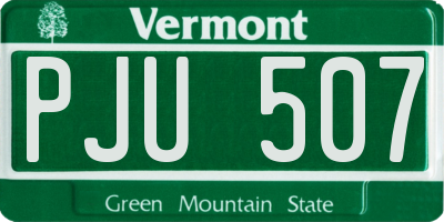 VT license plate PJU507
