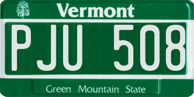 VT license plate PJU508