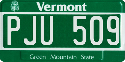 VT license plate PJU509