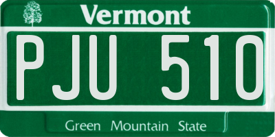 VT license plate PJU510
